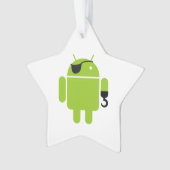 Android-Roboter-Symbol als Pirat Ornament (Vorderseite)