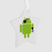 Android-Roboter-Symbol als Pirat Ornament (Vorderseite)