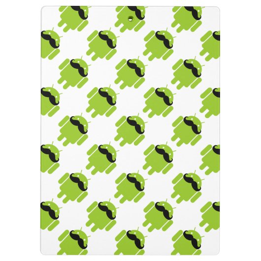 Android-Roboter Whimsical-Schnurrbart-Stil Klemmbrett (Rückseite)