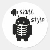 Android SKULL STYLE Runder Aufkleber (Vorderseite)