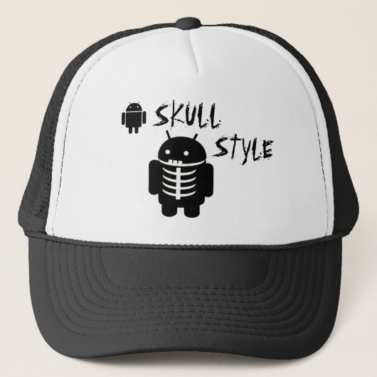 Android SKULL STYLE Truckerkappe (Vorderseite)