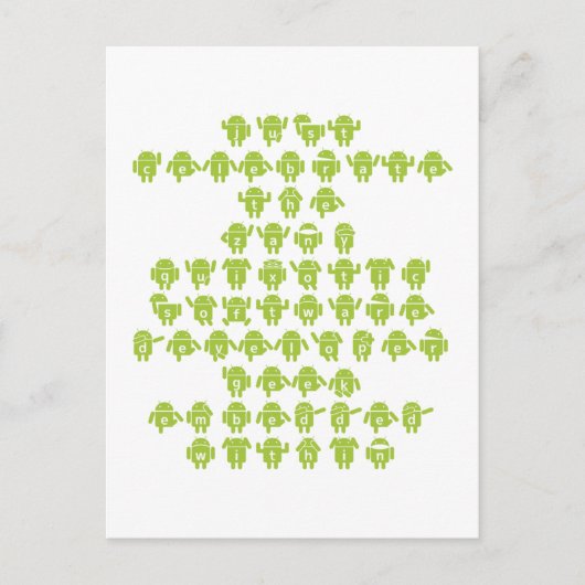 Android Software Developer Sprichwort (Kleinschrei Postkarte (Vorderseite)