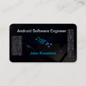 Android Software Engineer Premium Black Visitenkarte (Vorderseite)