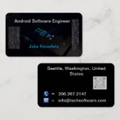 Android Software Engineer Premium Black Visitenkarte (Vorne/Hinten)