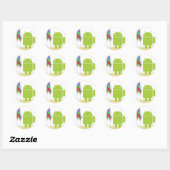 Android Surfer Runder Aufkleber (Blatt)