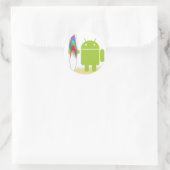 Android Surfer Runder Aufkleber (Tasche)