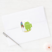 Android Surfer Runder Aufkleber (Umschlag)