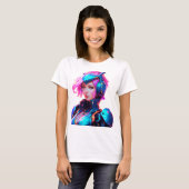Android Techno Space Girl T-Shirt (Vorne ganz)
