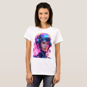Android Techno Space Girl T-Shirt (Vorne ganz)