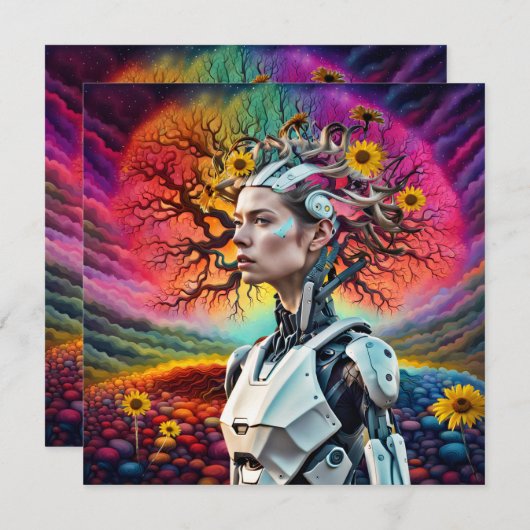 Android Tree Feiertagskarte (Vorne/Hinten)