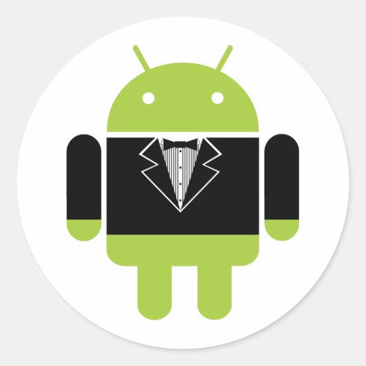 Android Tux Runder Aufkleber (Vorderseite)