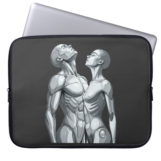 Android Union: Couple Futuristic Laptop Sleeve (Vorderseite)