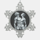 Android Union: Couple Pewter Snowflake Ornament (Vorderseite)