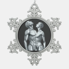 Android Union: Couple Pewter Snowflake Ornament