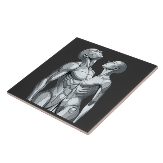 Android Union: Cyborg Couple Ceramic Tile Art Fliese (Seite)