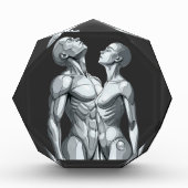 Android Union: Cyborg Couple Futuristic Art Poster Fotoblock (Vorderseite)