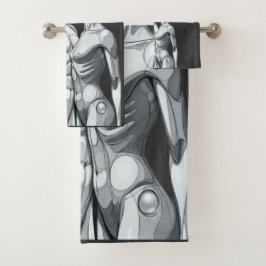 Android Union: Cyborg Couple Futuristic Bath Towel Badhandtuch Set
