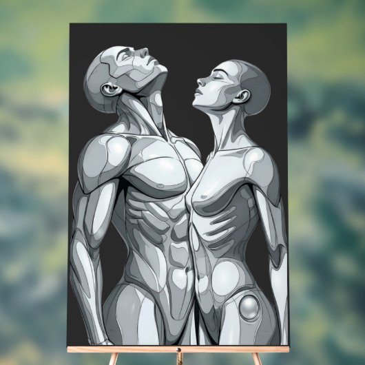 Android Union:Cyborg Couple Large Acrylic Wall Art Acrylschild (Neutral)
