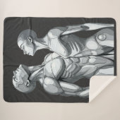 Android Union: Cyborg Couple Sherpa Blanket Sherpadecke (Vorderseite (Horizontal))
