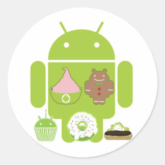 Android-Versionen Runder Aufkleber