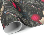 ANDROID XENIA SPACESHIP PILOT, Science Fiction Geschenkpapier (Rolleneckpunkt)