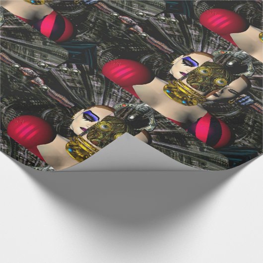 ANDROID XENIA SPACESHIP PILOT, Science Fiction Geschenkpapier (Ecke)