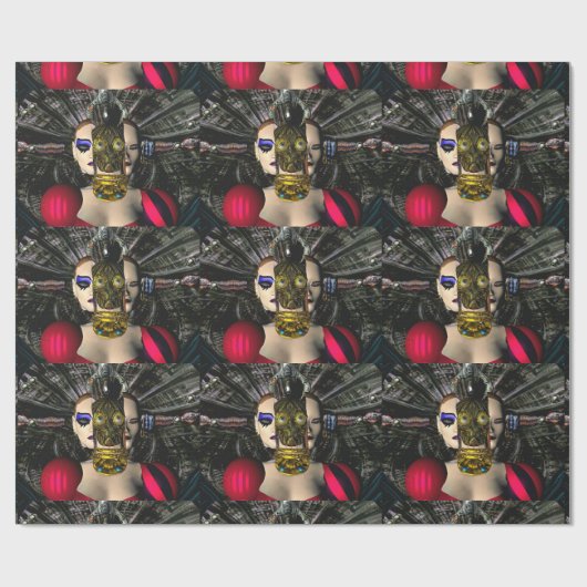 ANDROID XENIA SPACESHIP PILOT, Science Fiction Geschenkpapier (Flach)