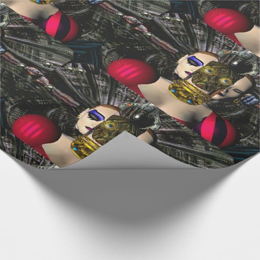 ANDROID XENIA SPACESHIP PILOT-Science Fiction Geschenkpapier (Ecke)