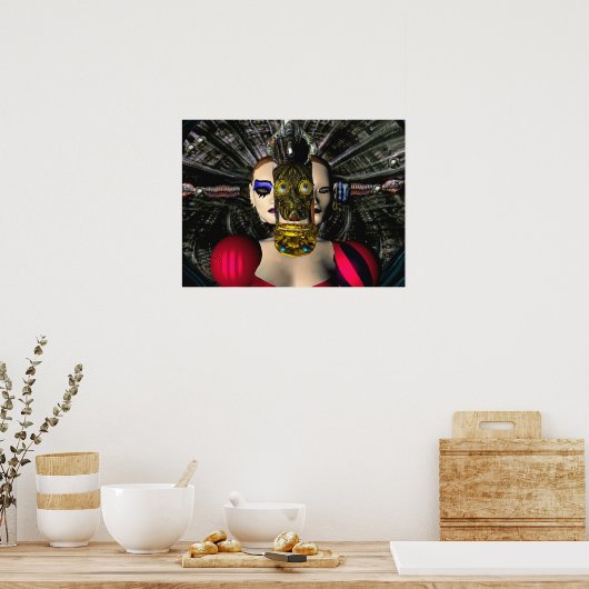 ANDROID XENIA SPACESHIP PILOT, Science Fiction Poster (Küche)