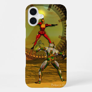 ANDROID XENIA TRIFFT CYBORG TITAN Sci-Fi iPhone 16 Plus Hülle
