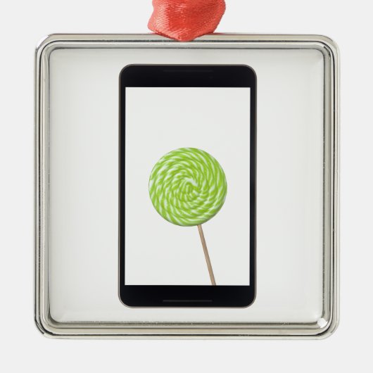 Androide Tablette mit Lutscher Ornament Aus Metall (Vorne)