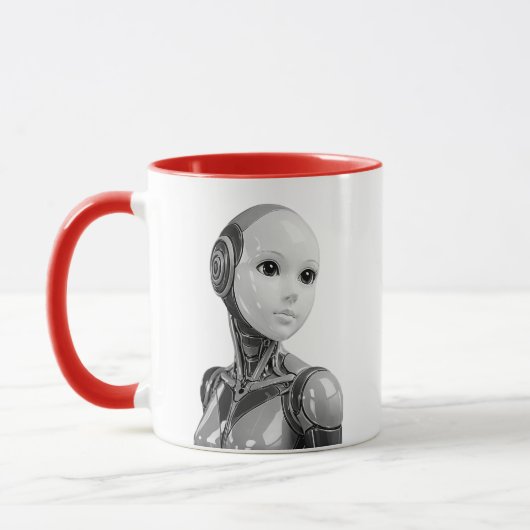 Androider Humanoid Büste Tasse (Links)
