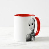 Androider Humanoid Büste Tasse (VorderseiteRechts)