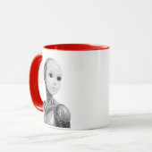 Androider Humanoid Büste Tasse (Vorderseite Links)