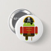 Androider Piraten-Knopf Button (Vorne & Hinten)