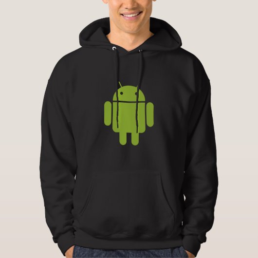 Androider schwarzer Hoodie (Vorderseite)