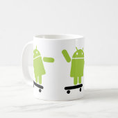 Androider Skateboarding Kaffeetasse (Vorderseite Links)
