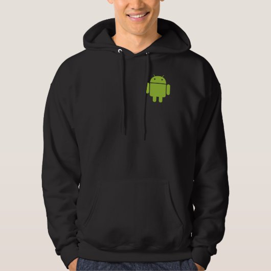Androider vorderer/hinterer schwarzer Hoodie (Vorderseite)