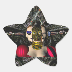 ANDROIDER XENIA-RAUMSCHIFF-PILOT, Science Fiction Stern-Aufkleber