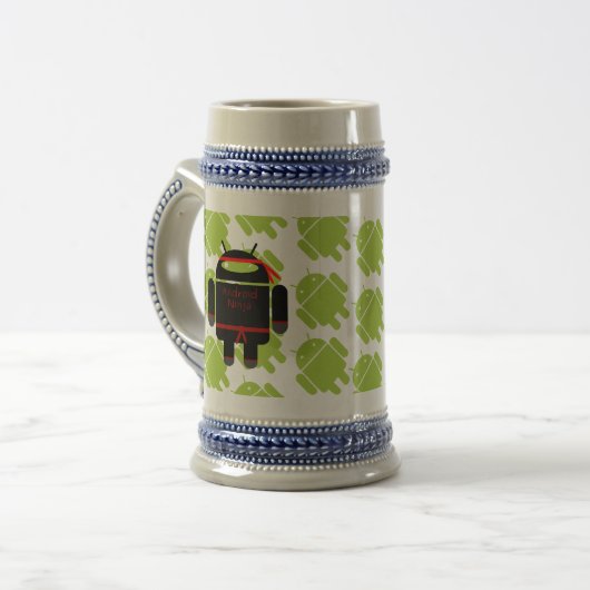 Androides Ninja/Pirat Stein Bierglas (Vorderseite Links)