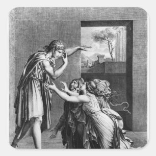 Andromache am Fuß des Pyrrhus Quadratischer Aufkleber