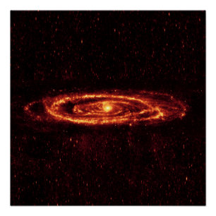 Andromeda-Galaxie Spitzer im Infrarotbereich Poster