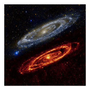 Andromeda-Galaxie Ultraviolett und Infrarot Poster