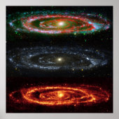 Andromeda Galaxy in Red-Vis-UV 48x48 (35x35) Poster (Vorne)