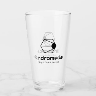 Andromeda Pint Glass (schwarz auf transparent) Glas