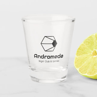 Andromeda Shot Glass (schwarz auf transparent) Schnapsglas