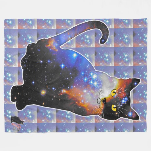 Andromeda Space bei Katze Fleece Blanket (Vorderseite (Horizontal))