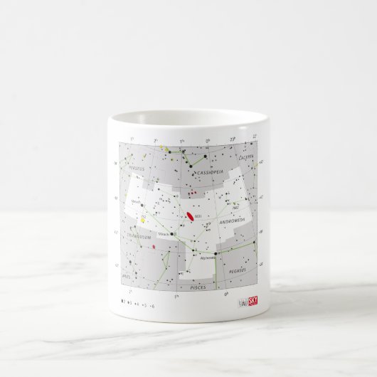 Andromeda-Stern-Systems-Konstellations-Diagramm Kaffeetasse (Mittel)