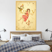 Andromeda - Vintages Astronomisches Star Chart Ima Leinwanddruck (Insitu (Schlafzimmer))