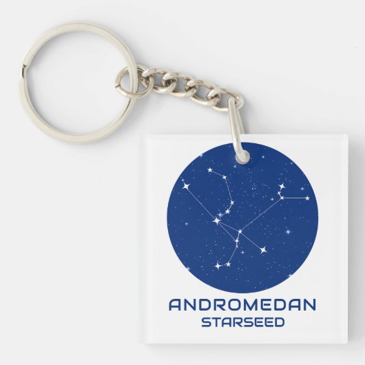 Andromedan Starseed Schlüsselanhänger - Blau & Wei (Vorderseite)
